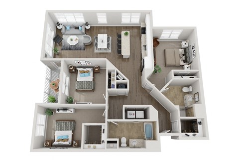 Three Bedroom Type A Floorplan